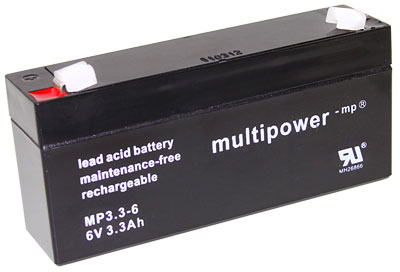 Multipower MP Standaard  Loodaccu - AGM  6 Volt  MP3.3-6