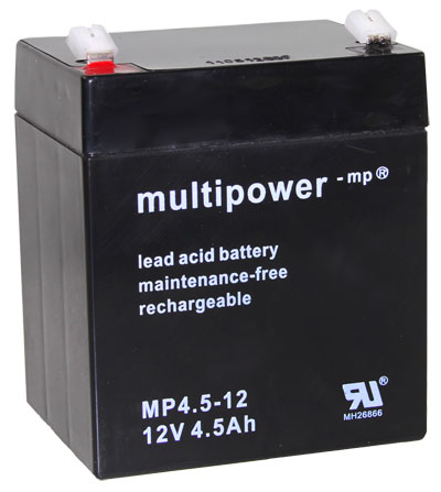 Multipower MP4.5-12  Standaard  Loodaccu - AGM  12 Volt  MP4.5-12