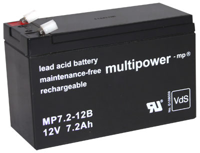 Multipower MP Standaard  Loodaccu - AGM  12 Volt  MP7.2-12B