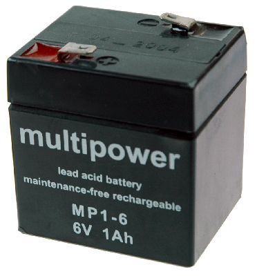 Multipower MP1-6 MP Standaard  Loodaccu - AGM 6V 1Ah